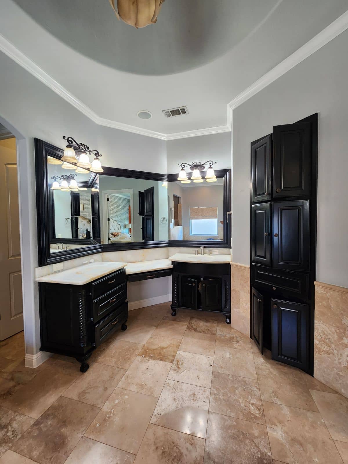 Photo of bathroom cabinet painting by Bear Creek Painting