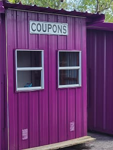 Image of exterior painting services on a coupon booth by Bear Creek Painting