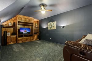Image of media room cabinets and walls painted by Bear Creek Painting 